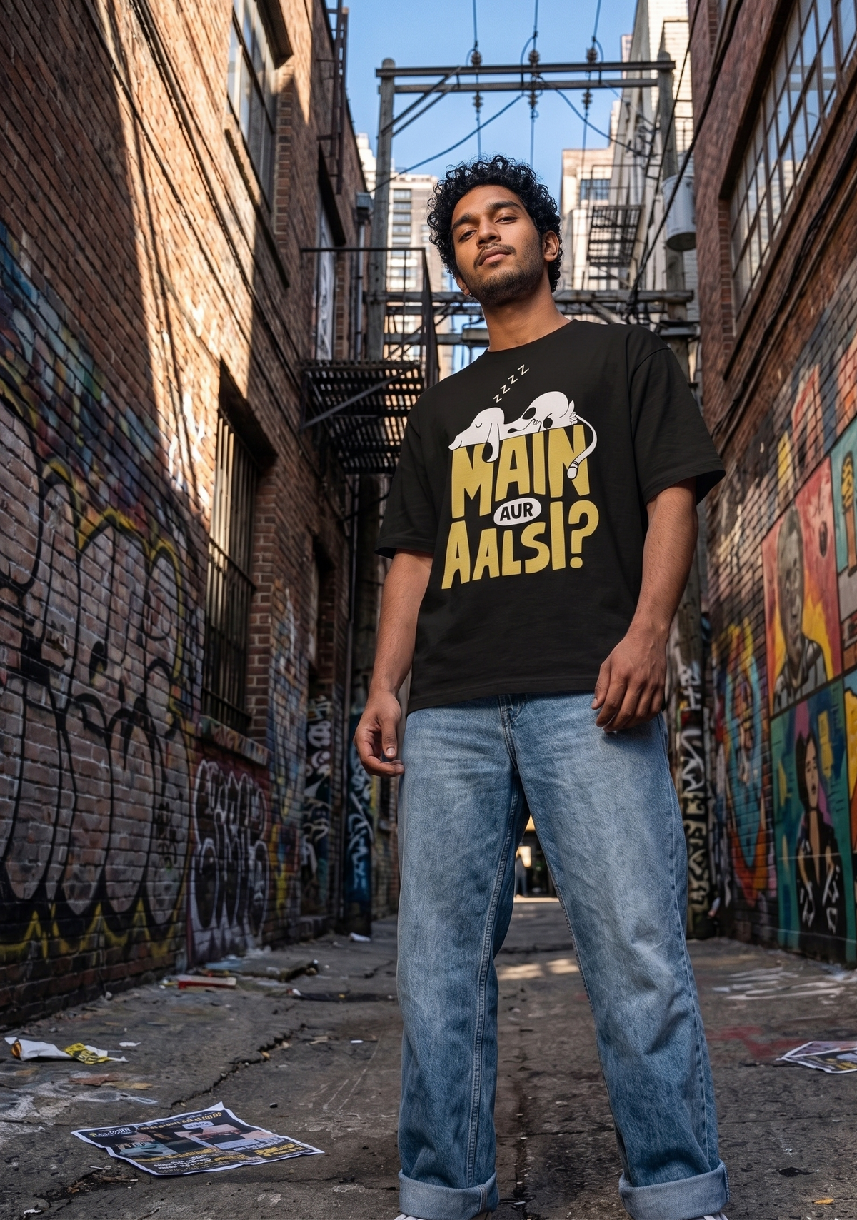 Main aur aalsi? Unisex Oversized Standard T-Shirt